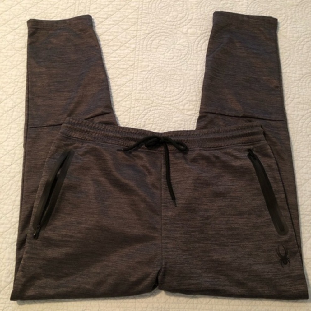 Spyder fleece lined track pants. Men’s size XL. Charcoal gray.